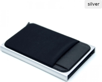 Hliníková tenká peněženka s ochranou RFID – Stříbrná
