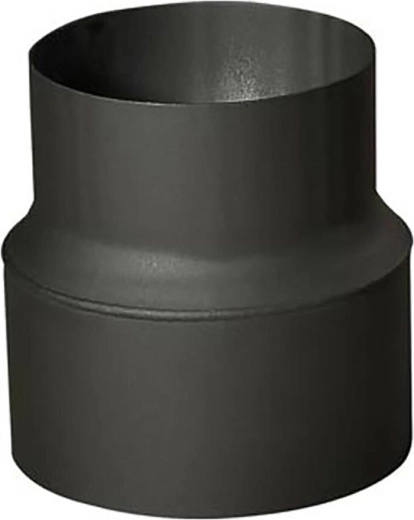 Kouřová trubková redukce 180/130 mm, délka 160 mm, tloušťka 1,5 mm, černá