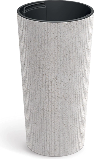 Květináč Lamia Slim Eco Wood 20 cm bílý