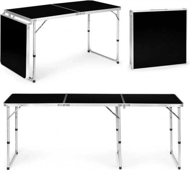 MultiGarden skládací kempingový stůl 180 × 60 cm, černý