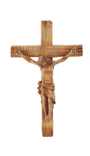 Závěsný kříž s figurou Ježíše, polyresin, 20 cm
