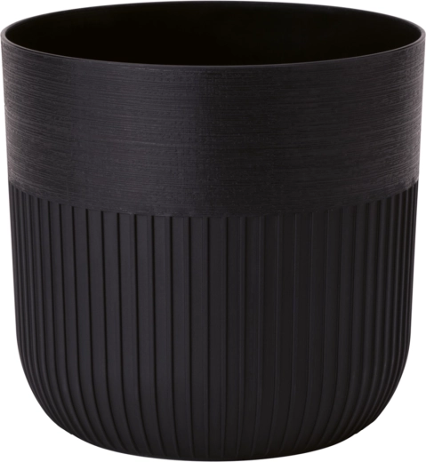 Květináč LUCA 22 cm – hluboká černá s vnitřní vložkou