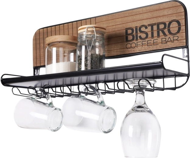 Nástěnný držák na sklenice a hrnky Bistro