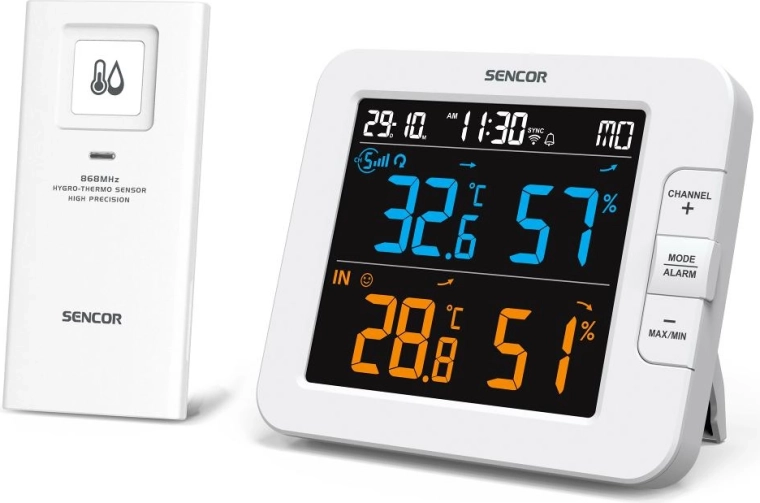 Sencor chytrá vícekanálová meteostanice s Wi-Fi a bezdrátovým senzorem