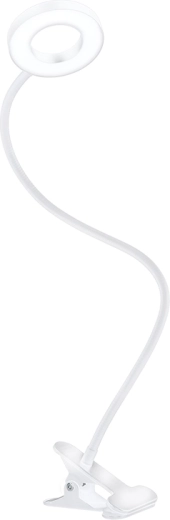 Solight LED stmívatelná stolní lampička s klipem bílá 300 lm s nastavitelnou teplotou světla USB
