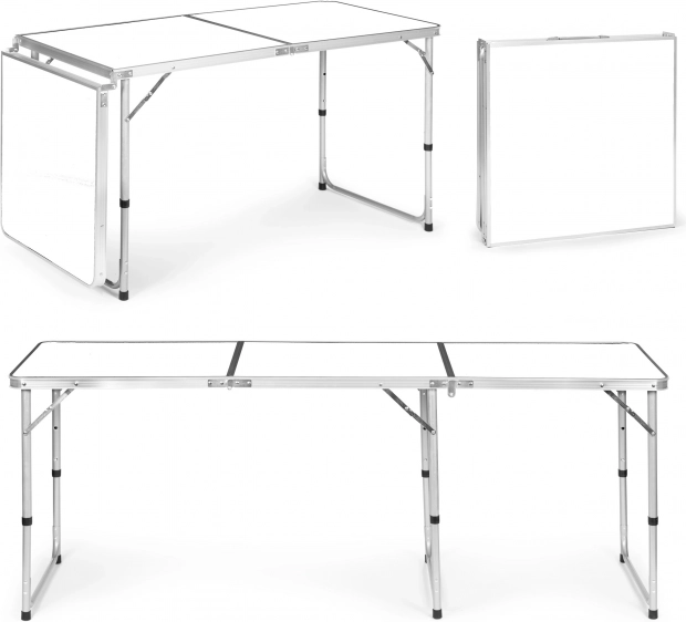 MultiGarden skládací kempingový stůl 180 × 60 cm, bílý