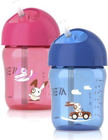Philips AVENT hrneček s brčkem 260 ml modrý