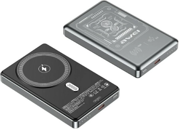 Bezdrátová powerbanka Awei PA-31 MagSafe 10 000 mAh šedá