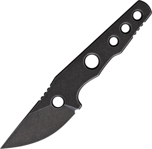 Nůž na krk Petrified Fish Bison, 6,1 cm, Black Stonewash, celokovový, pouzdro Kydex