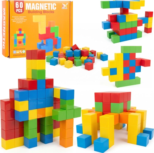 Magnetická stavebnice kostky 60 ks