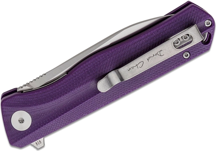 Ergonomická fialová rukojeť G10 s klipem