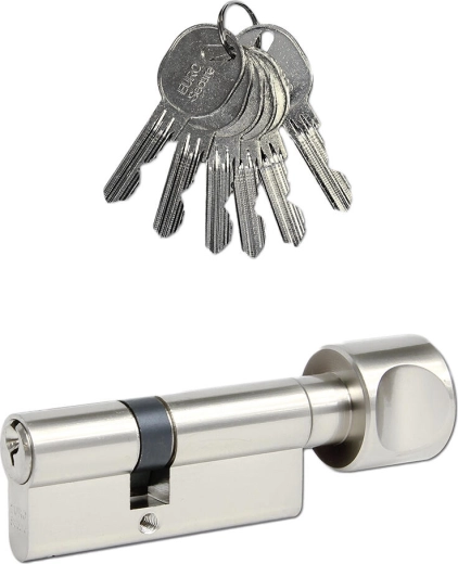 Cylindrická vložka 30/40 s knoflíkem, 6 klíčů, matný nikl RICHTER