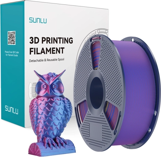 Sunlu PLA+ Silk dvoubarevný filament červeno-modrý