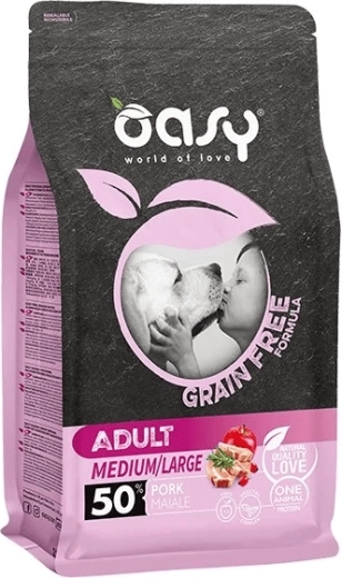 Oasy Grain Free Adult Medium/Large vepřové 12 kg