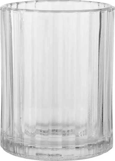 Skleněný koupelnový kelímek na zubní kartáčky 8 × 8 × 10 cm