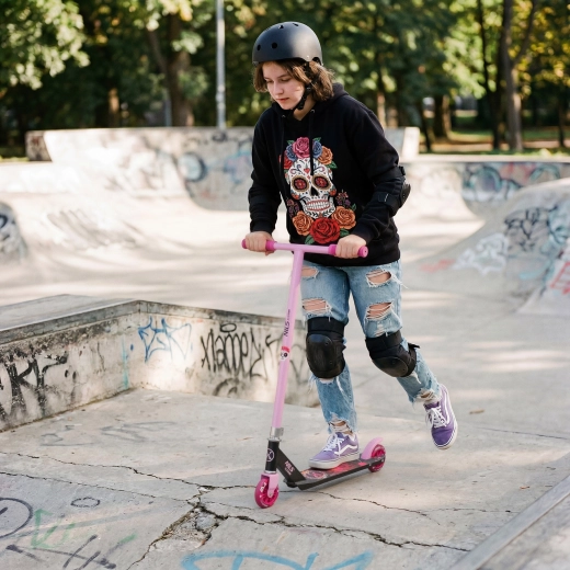 Připravená na první freestyle jízdy