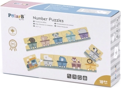 Dřevěné puzzle s čísly PolarB Montessori