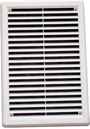 Větrací mřížka se síťovinou 175 × 250 mm bílá
