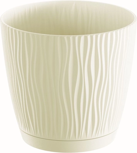 Květináč Sandy P s miskou 23,9 cm – krémový