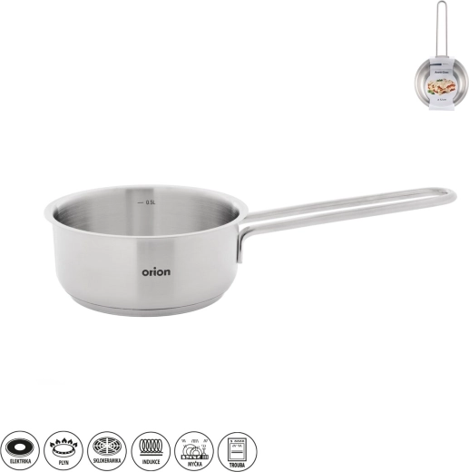 Orion nerezový rendlík Anett Glass 12 cm se skleněnou poklicí