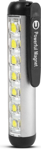 Nabíjecí kapesní LED svítilna Phenom s pracovním světlem 500 lm, stříbrná