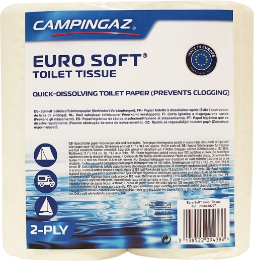 Toaletní papír EURO SOFT pro chemická WC, 4 role