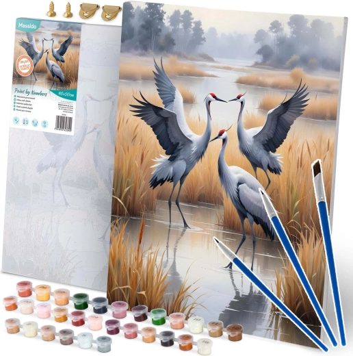 Malování podle čísel 40 × 50 cm – jeřábi MASSIDO