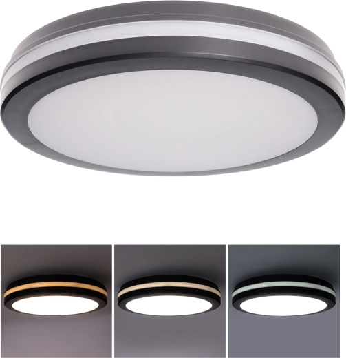 Solight LED stropní/nástěnné svítidlo IP65 s nastavitelným výkonem a barvou světla 30 cm