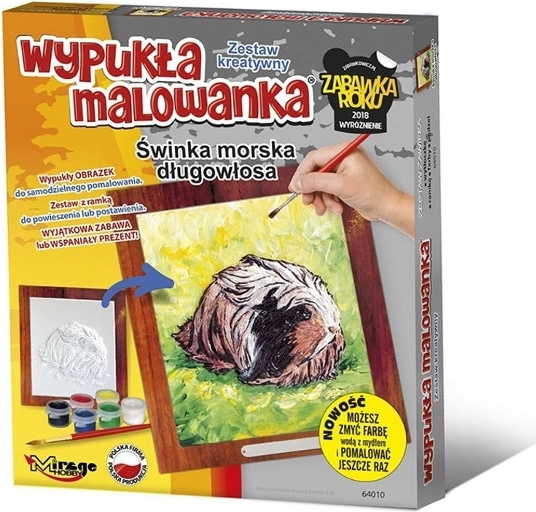 Vypouklá malovánka – morče dlouhosrsté (kreativní sada)