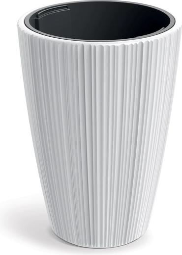 Květináč ORO 39 cm bílý s vnitřní vložkou
