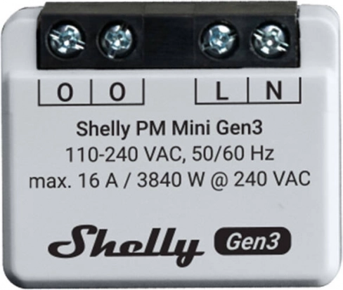 Řídicí jednotka energie Shelly PM Mini Gen3 WiFi/Bluetooth