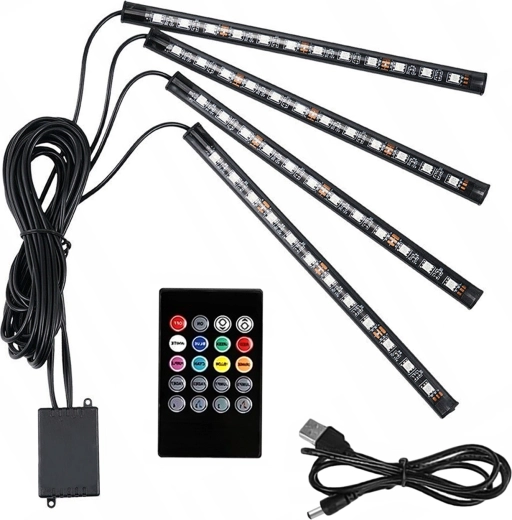 RGB LED osvětlení interiéru automobilu se zvukovým senzorem