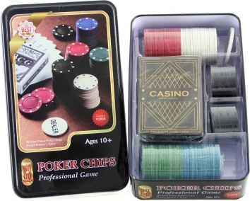 Pokerová sada v plechové dóze