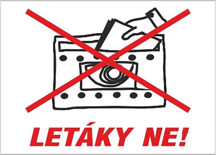 Samolepka na schránku Letáky ne! 70 × 50 mm