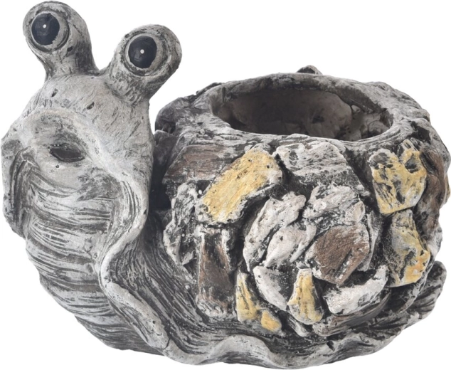 Květináč EBI ve tvaru šneka s kamenným vzhledem 30 × 23 × 23 cm