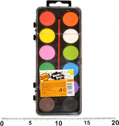 Vodové barvy 12 barev se štětcem