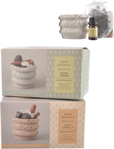 Dárková sada cementové kameny s vonnými oleji 9 × 7 cm (2 varianty)