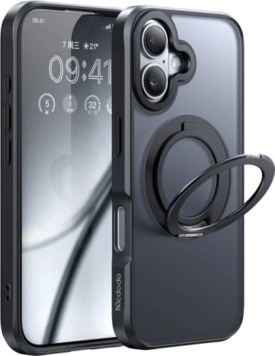 McDodo MagSafe pouzdro se stojánkem pro iPhone 16 Plus černé