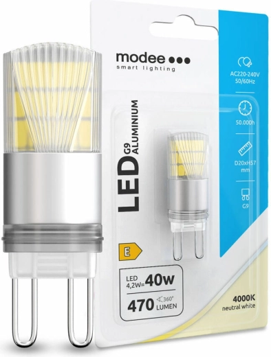 LED žárovka G9 Modee Aluminium 4,2 W neutrální bílá