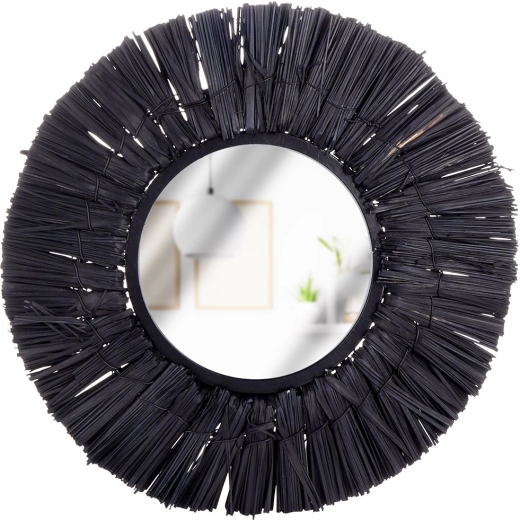 Černé kulaté nástěnné zrcadlo Home Styling Collection 32 cm