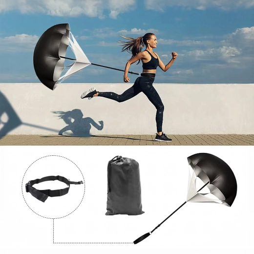 Odporový běžecký padák pro explozivní rychlost