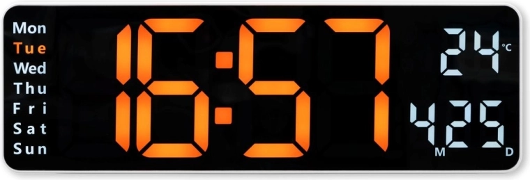 Elektronické nástěnné hodiny Santa Cruz s LED displejem