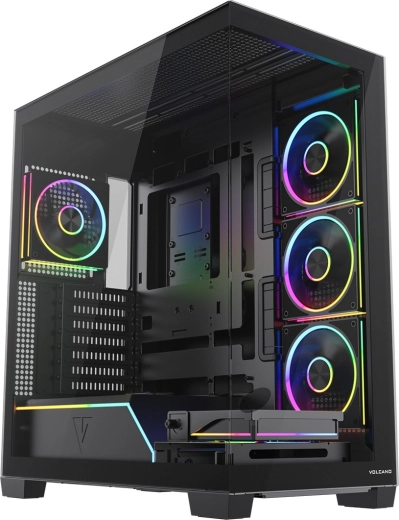 Počítačová skříň Modecom Volcano Stellar Plus ARGB Midi 5F, černá