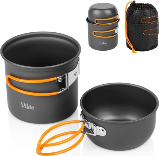Vilde turistická sada ešusu z anodizovaného hliníku 800/450 ml (3 díly)