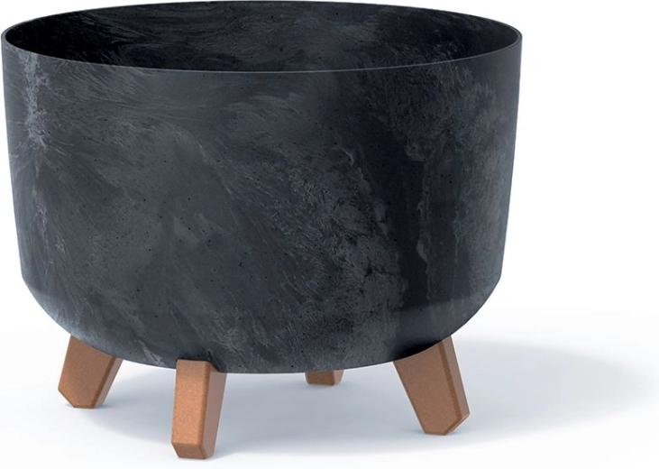 Květináč s betonovým efektem 29 cm antracit