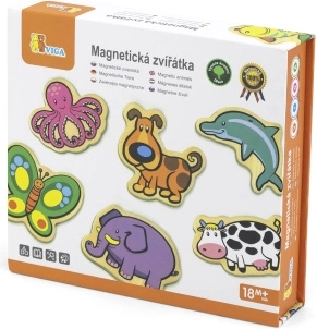 Dřevěné magnety pro děti Zvířátka - sada 20 ks