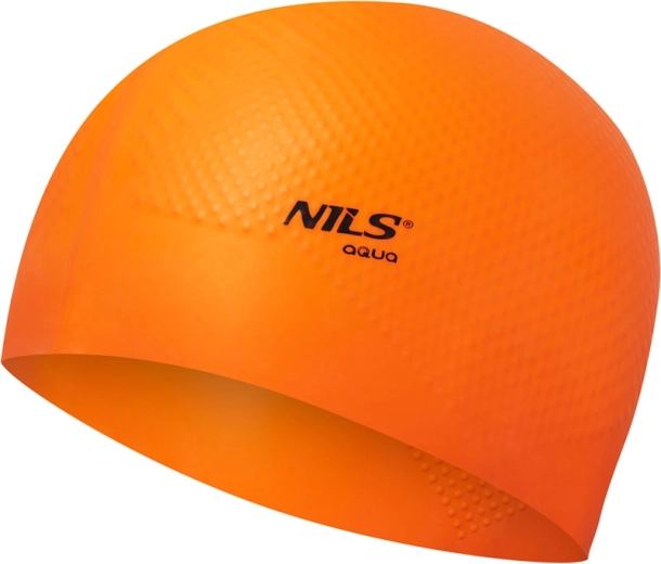 Silikonová plavecká čepice NILS Aqua NQC Dots oranžová