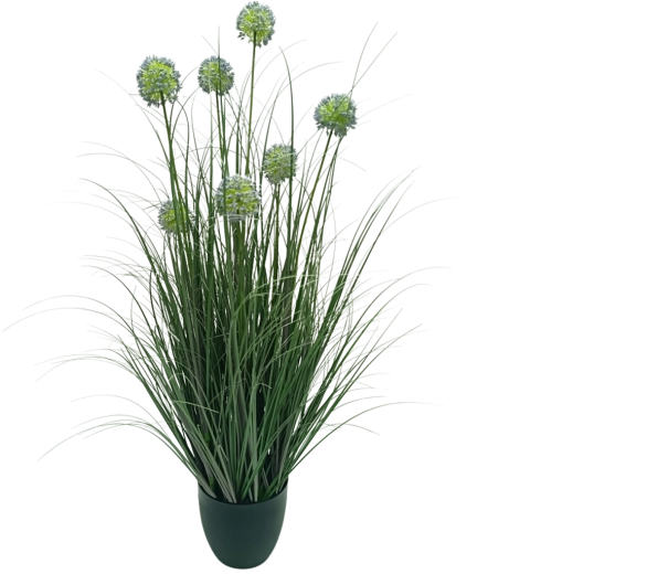 Garden Line umělá okrasná tráva v květináči Allium modrá 105 cm