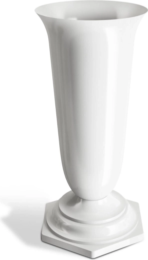 Hřbitovní váza NATY s těžkým dnem 23 cm, bílá