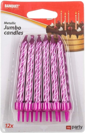 Jumbo narozeninové svíčky MY PARTY - balení po 12 ks